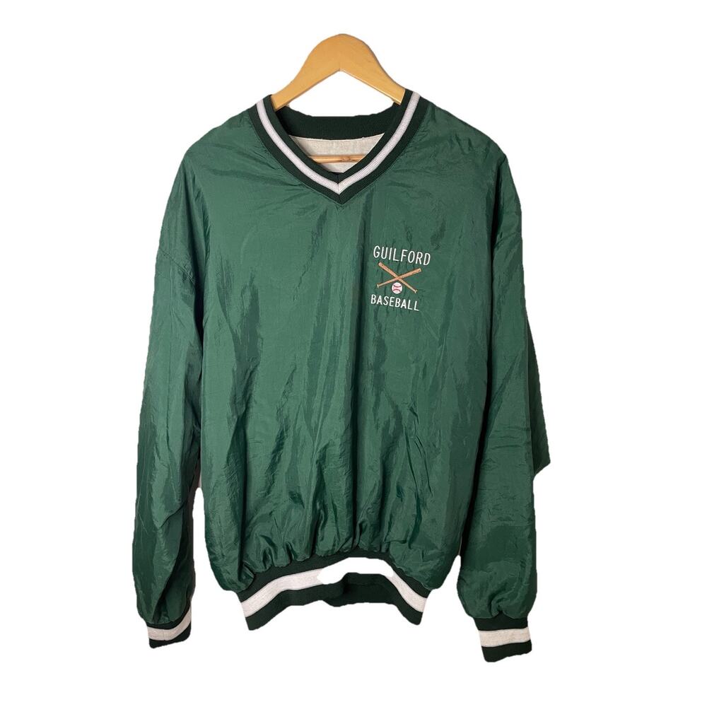 Vintage Green Guilford (CT) V-Neck Pullover Windbreaker Jacket Men’s Sz Large